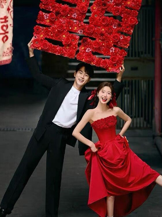 Photography Outfits - Nouvelle Robe de Mariée Rouge 2025