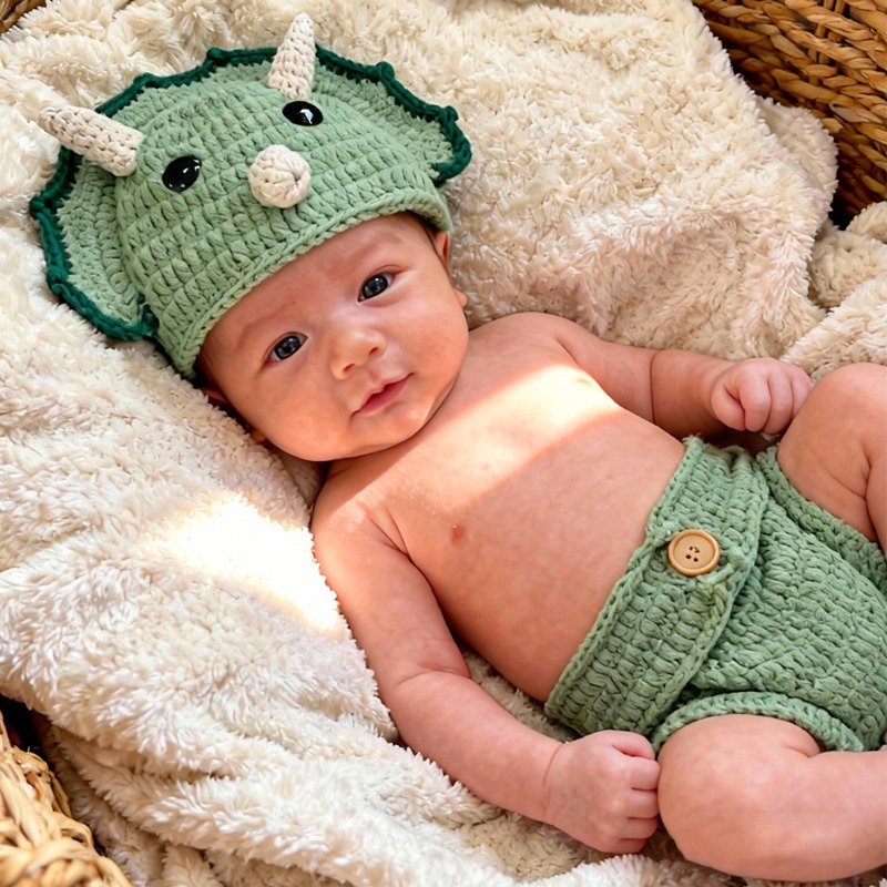 2 pièces Crochet dinosaure nou - Photography Outfits avis et prix