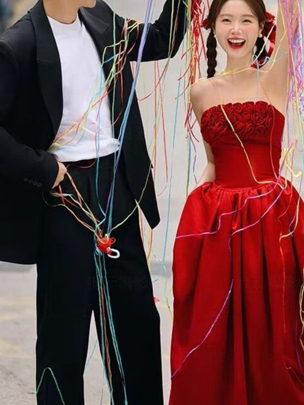 Nouvelle Robe de Mariée Rouge  - Photography Outfits avis et prix