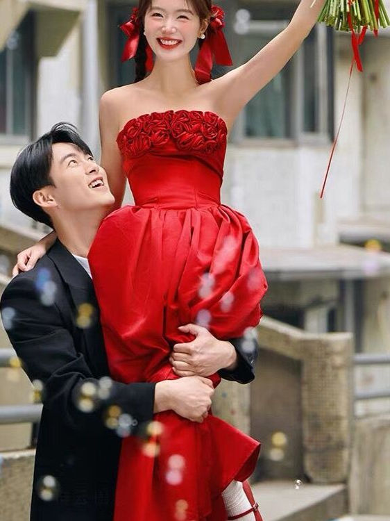 Nouvelle Robe de Mariée Rouge  - Photography Outfits avis et prix
